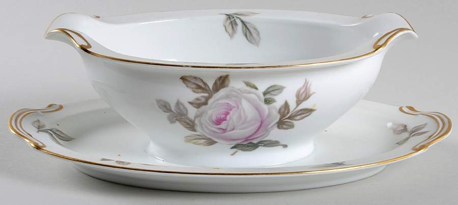 Lyric (519) Gravy Boat with Attached Underplate by Noritake-1
