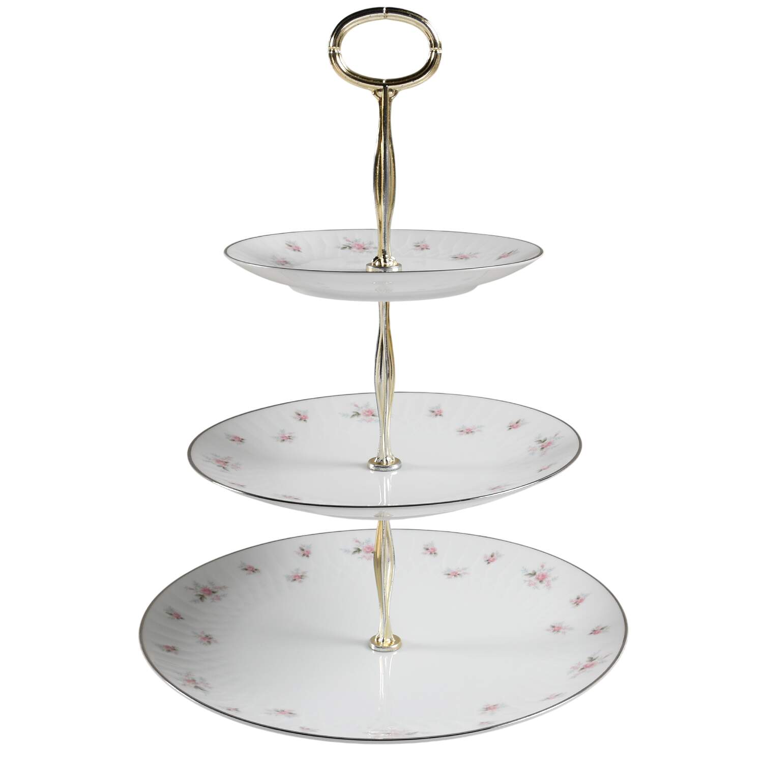 Mabel (Embossed) 13 7/8"-14 1/4" 3-Tiered Serving Tray(DP,SP,BB) HC by Noritake-1