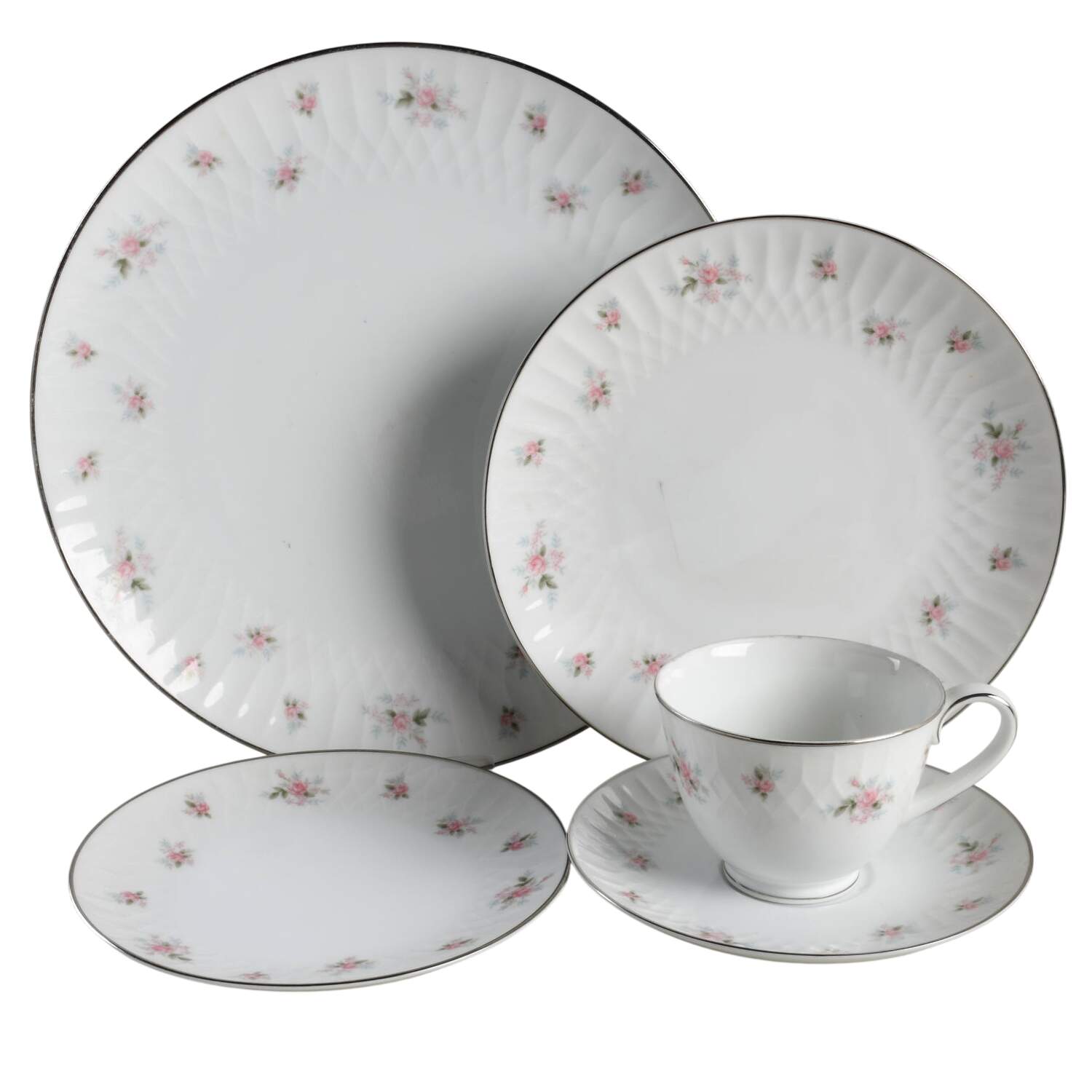 Mabel (Embossed) 5 Piece Place Setting by Noritake-1