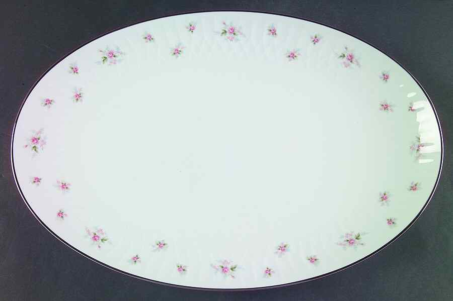Mabel (Embossed) 16" Oval Serving Platter by Noritake-1