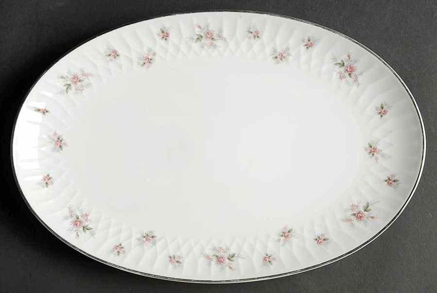 Mabel (Embossed) 12" Oval Serving Platter by Noritake-1
