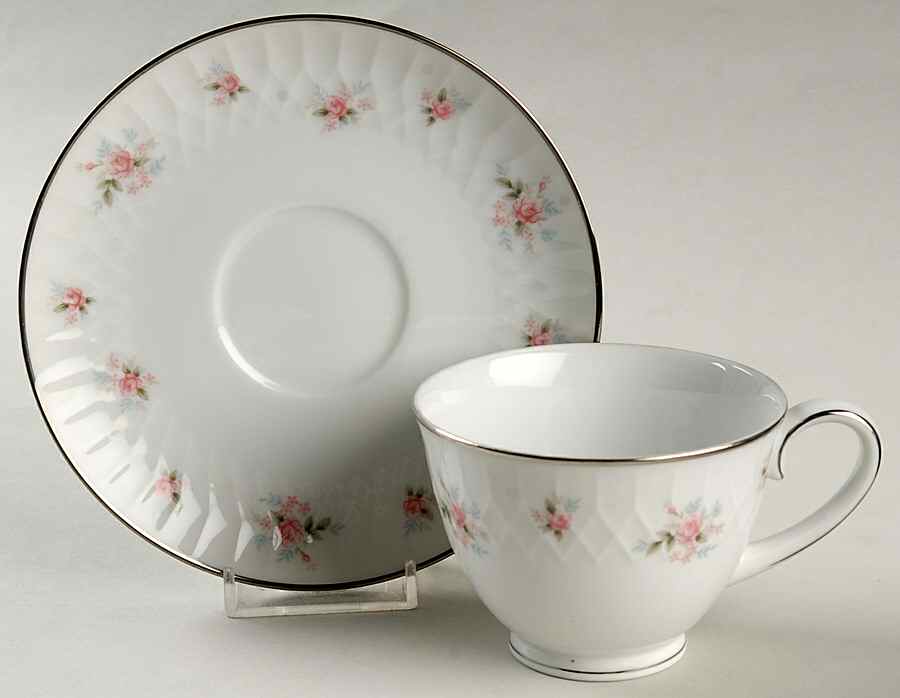 Mabel (Embossed) Footed Cup & Saucer Set by Noritake-1