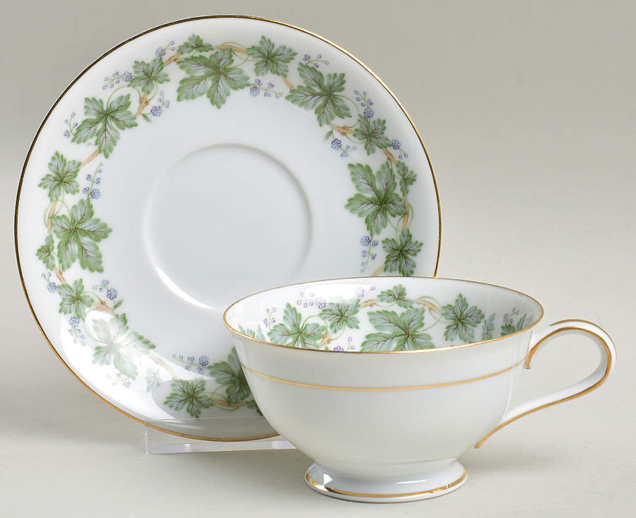 Madera (Gold Trim) Footed Cup & Saucer Set by Noritake-1