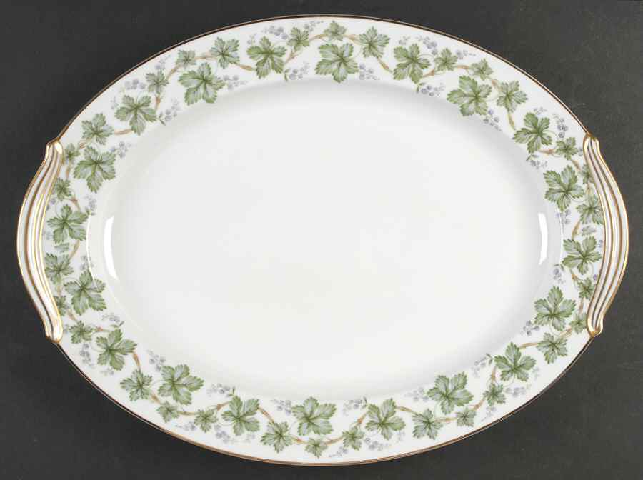 Madera (Gold Trim) 16" Oval Serving Platter by Noritake-1