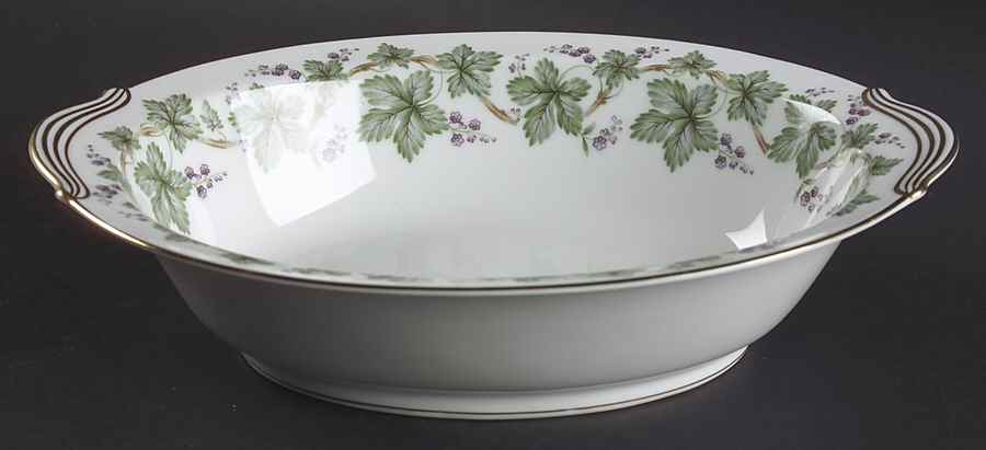 Madera (Gold Trim) 10" Oval Vegetable Bowl by Noritake-1