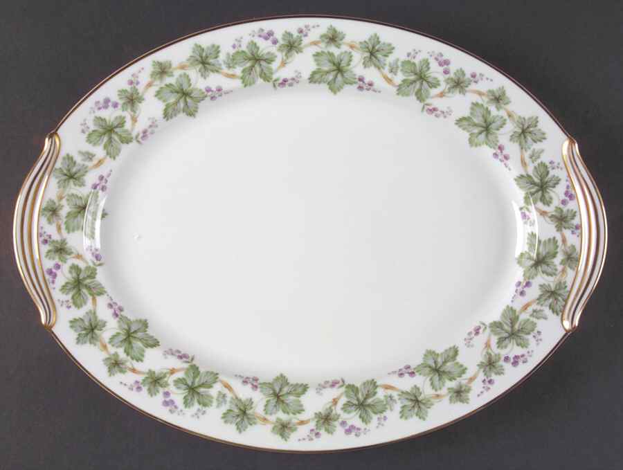 Madera (Gold Trim) 13" Oval Serving Platter by Noritake-1