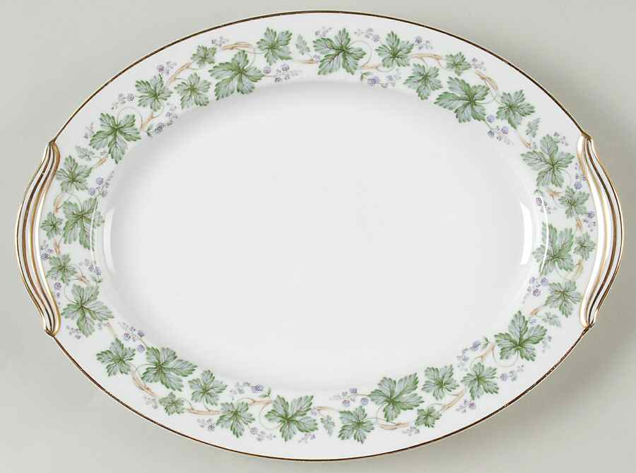 Madera (Gold Trim) 11" Oval Serving Platter by Noritake-1