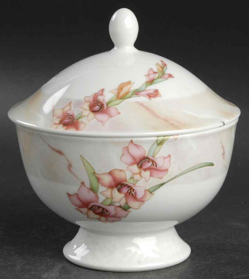 Marble Dawn Sugar Bowl & Lid by Noritake-1