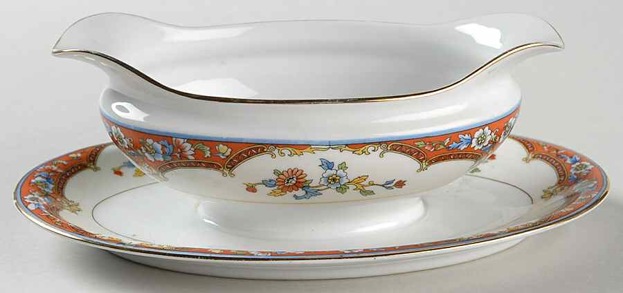 Madeira Gravy Boat with Attached Underplate by Noritake-1