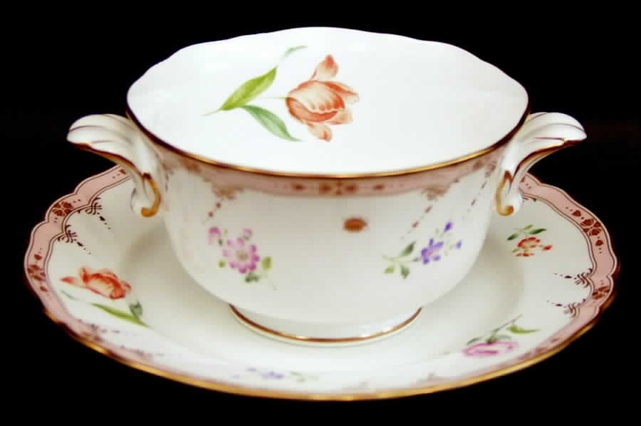 Maison Fleur Cream Soup Bowl & Bread Plate/Saucer  Set by Noritake-1