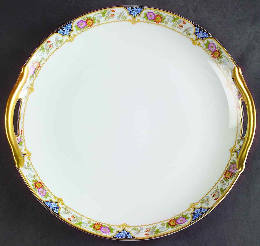 The Magenta Handled Cake Plate by Noritake-1