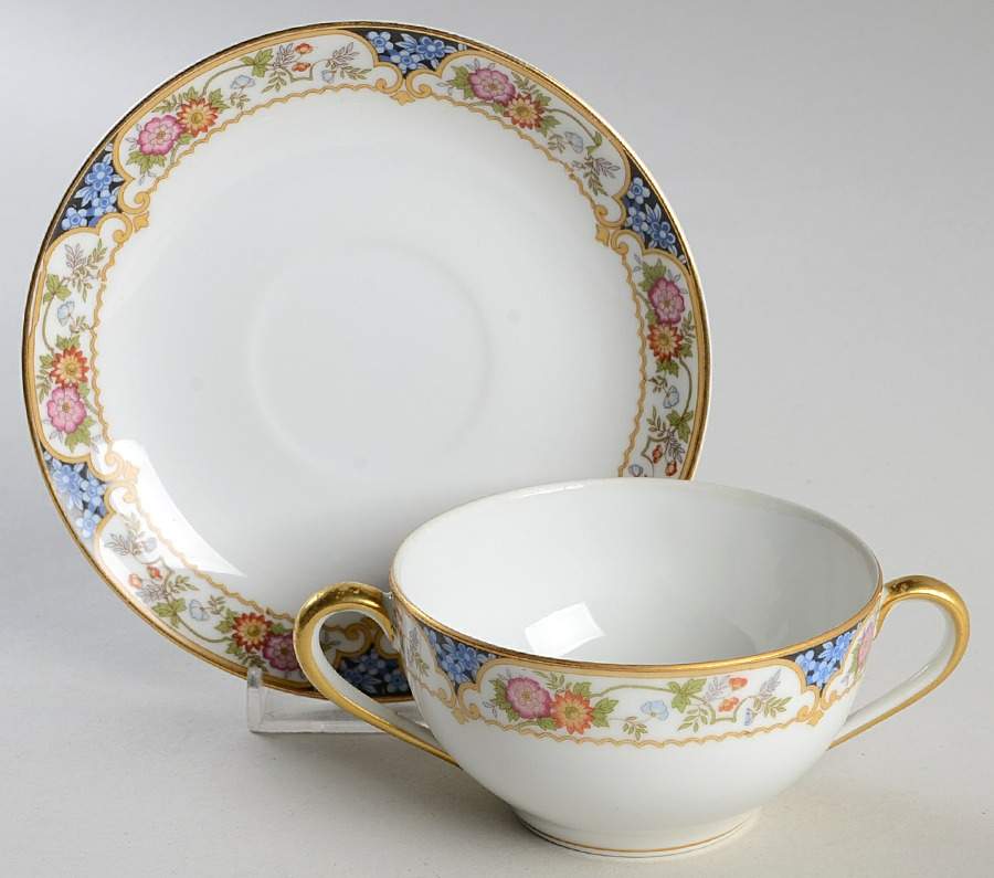 The Magenta Flat Bouillon Cup & Saucer by Noritake-1