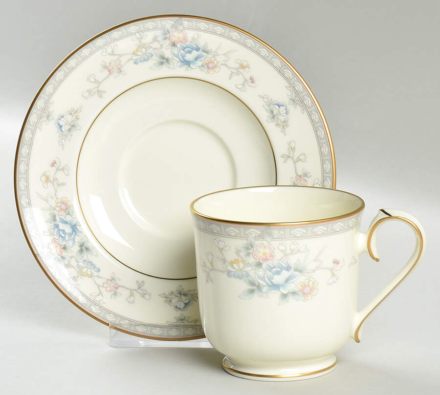 Mandarin Garden Footed Cup & Saucer Set by Noritake-1