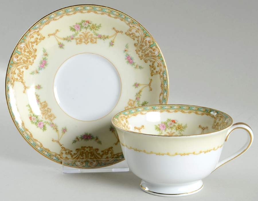 Magnolia Footed Cup & Saucer Set by Noritake-1