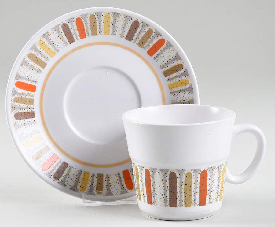 Mardi Gras Flat Cup & Saucer Set by Noritake-1