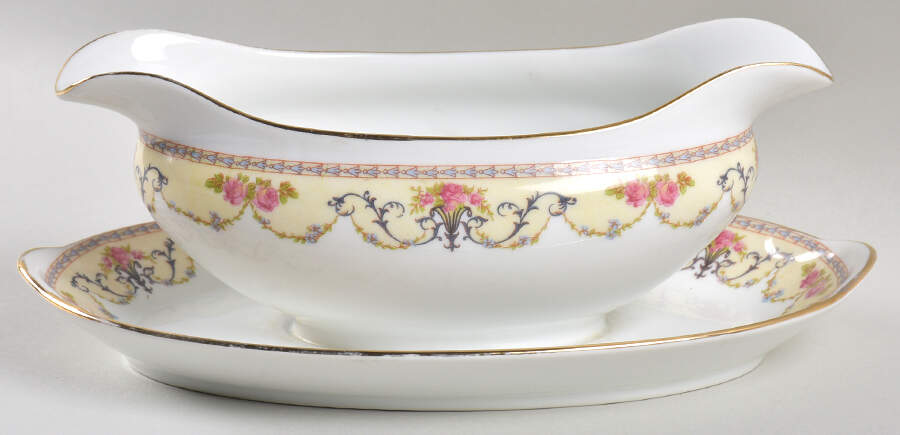 Majestic Gravy Boat with Attached Underplate by Noritake-1