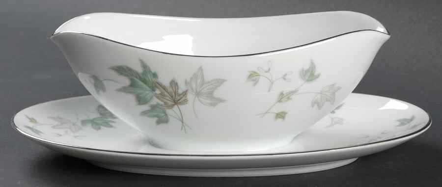 Maple Leaf Gravy Boat with Attached Underplate by Noritake-1