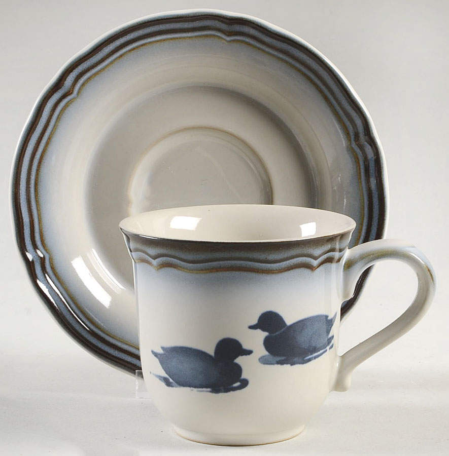 Mallard Flat Cup & Saucer Set by Noritake-1