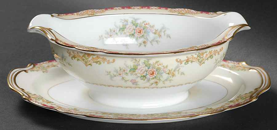 Malta Gravy Boat with Attached Underplate by Noritake-1