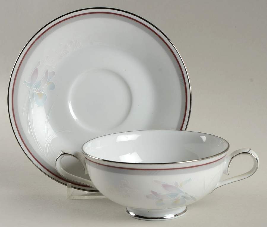 Malverne Footed Cream Soup Bowl & Cup Saucer Set by Noritake-1