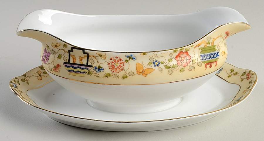 Mandarin Gravy Boat with Attached Underplate by Noritake-1