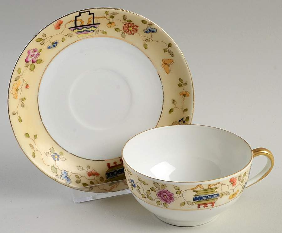 Mandarin Flat Cup & Saucer Set by Noritake-1