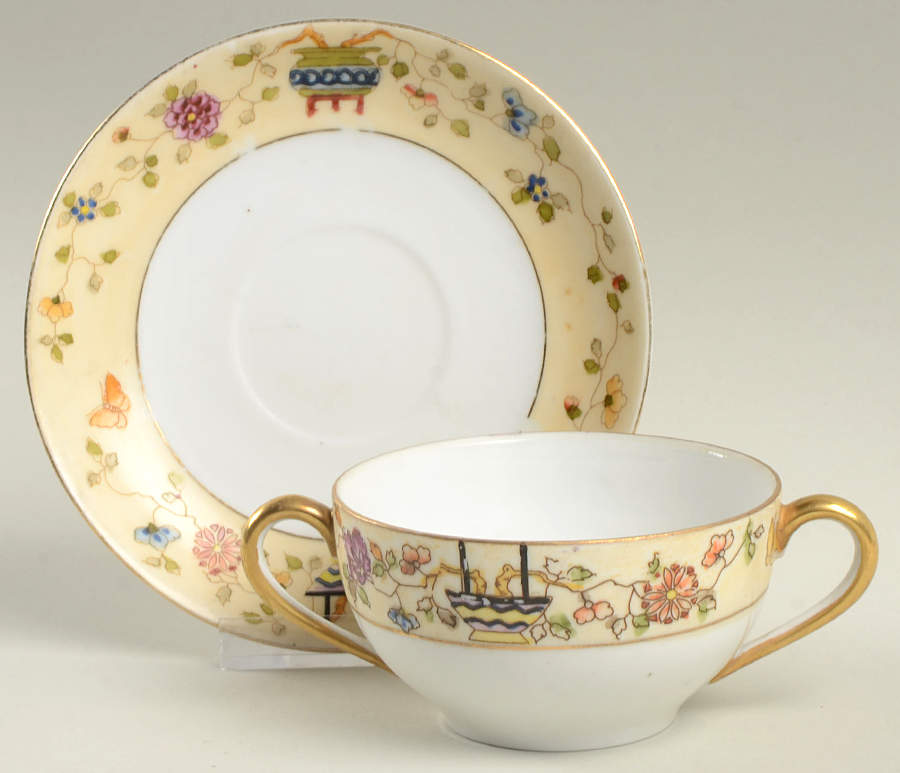 Mandarin Flat Bouillon Cup & Saucer by Noritake-1