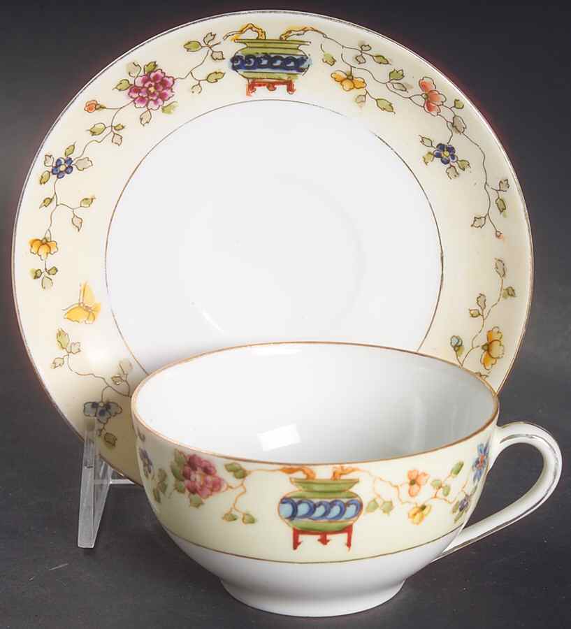 Mandarin Flat Cup & Saucer Set by Noritake-1