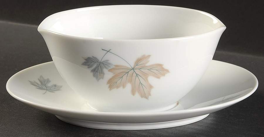 Maplewood Gravy Boat with Attached Underplate by Noritake-1
