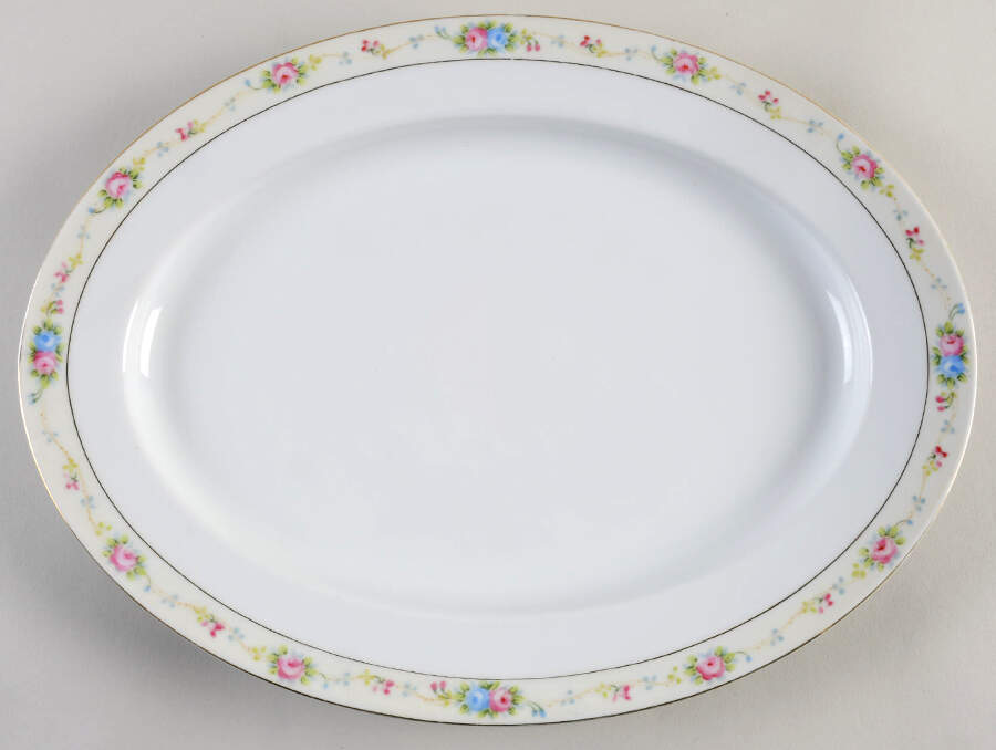 Marguerite 14" Oval Serving Platter by Noritake-1
