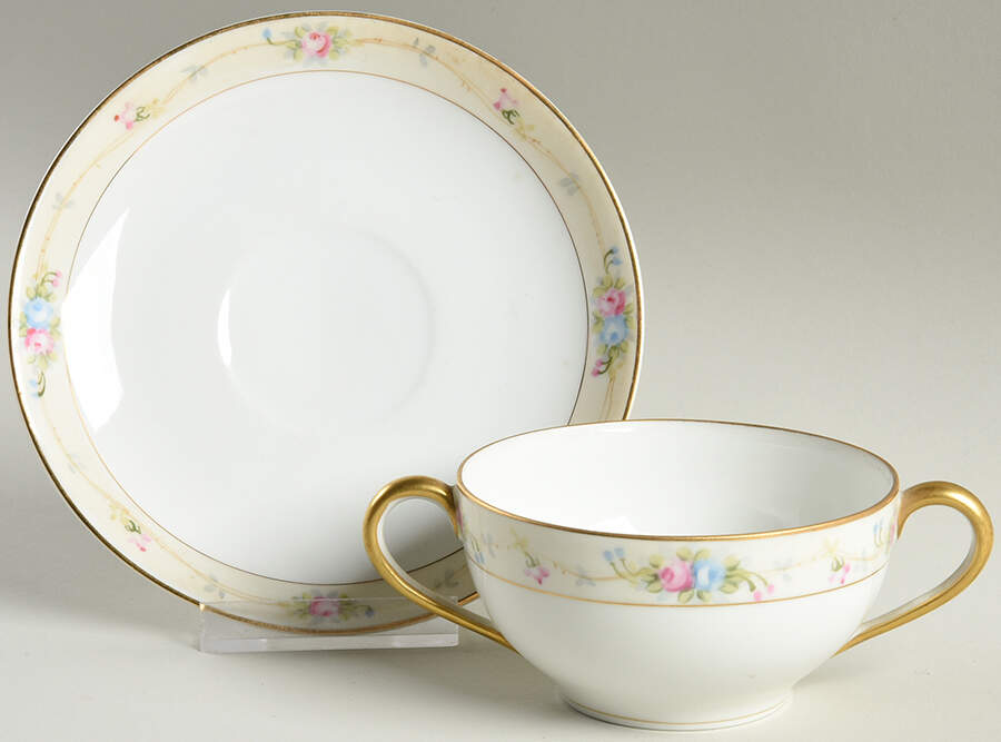 Marguerite Flat Bouillon Cup & Saucer by Noritake-1