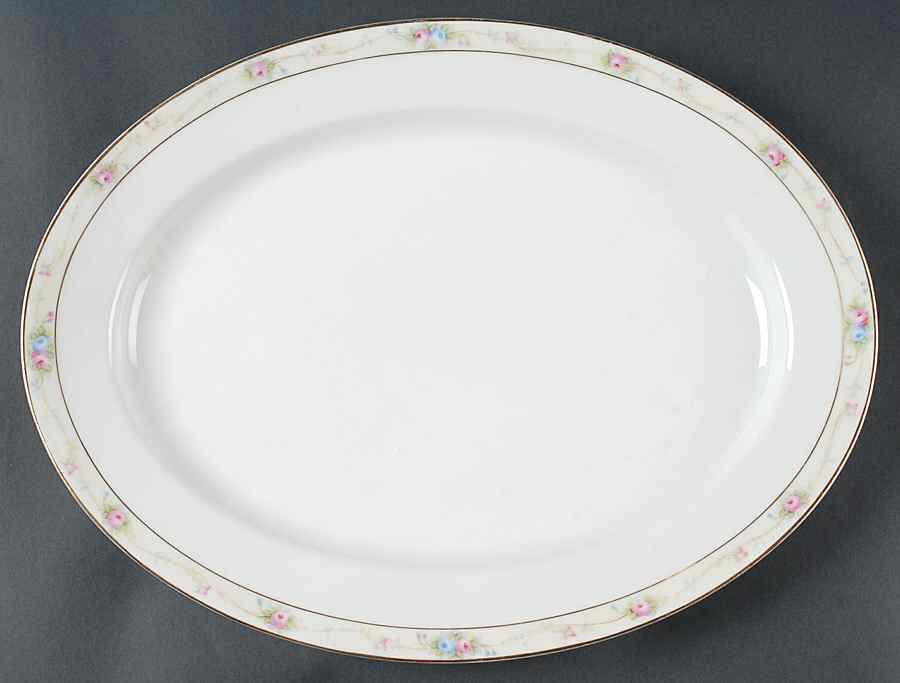 Marguerite 16" Oval Serving Platter by Noritake-1