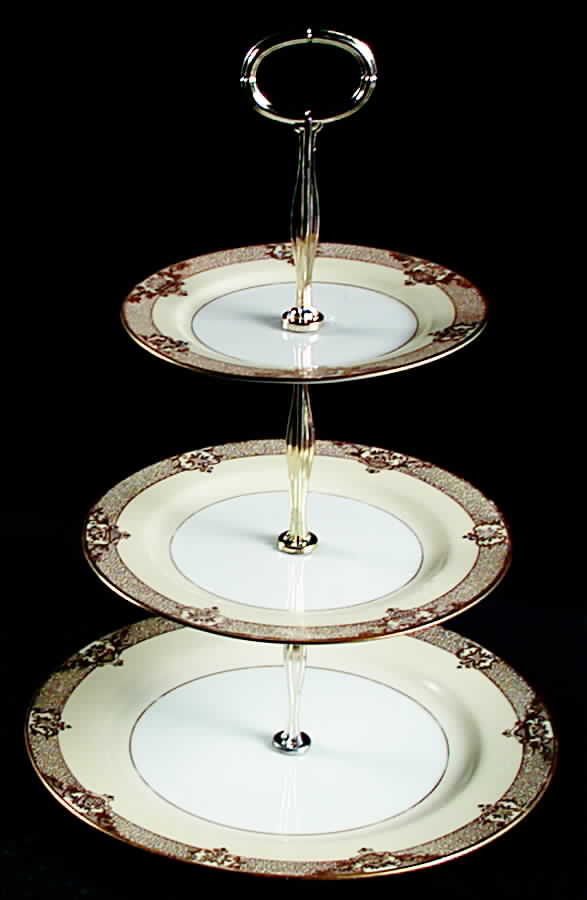 Marcisite 13 7/8"-14 1/4" 3-Tiered Serving Tray(DP,SP,BB) HC by Noritake-1