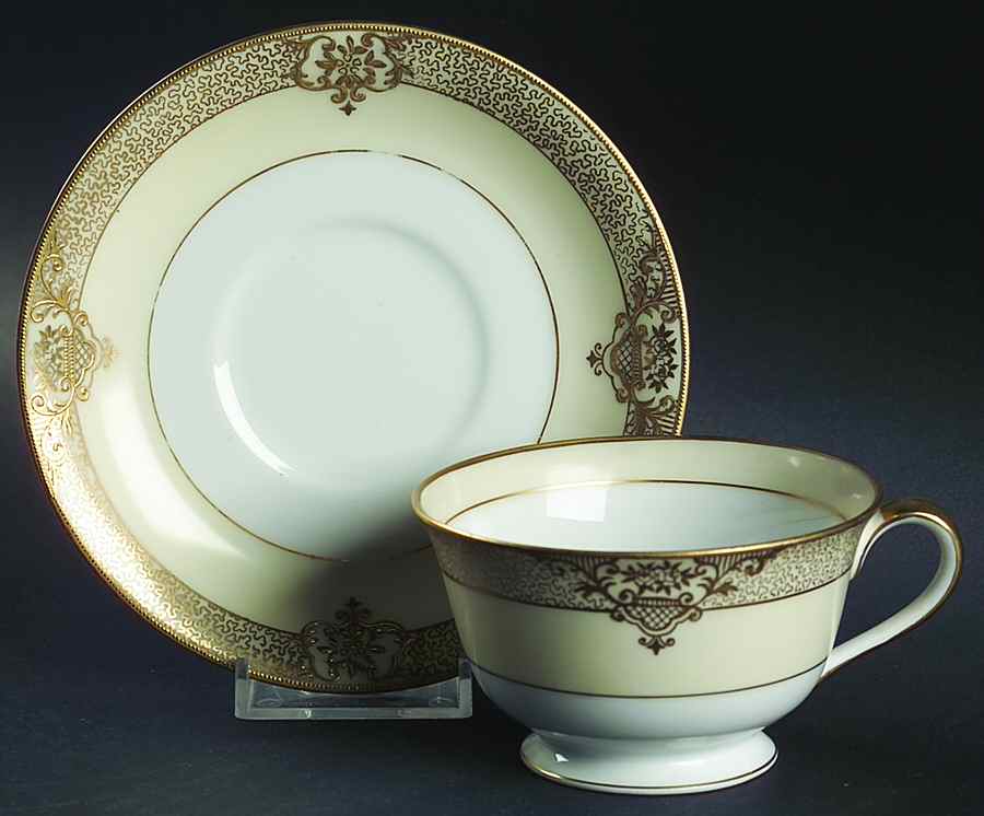 Marcisite Footed Cup & Saucer Set by Noritake-1