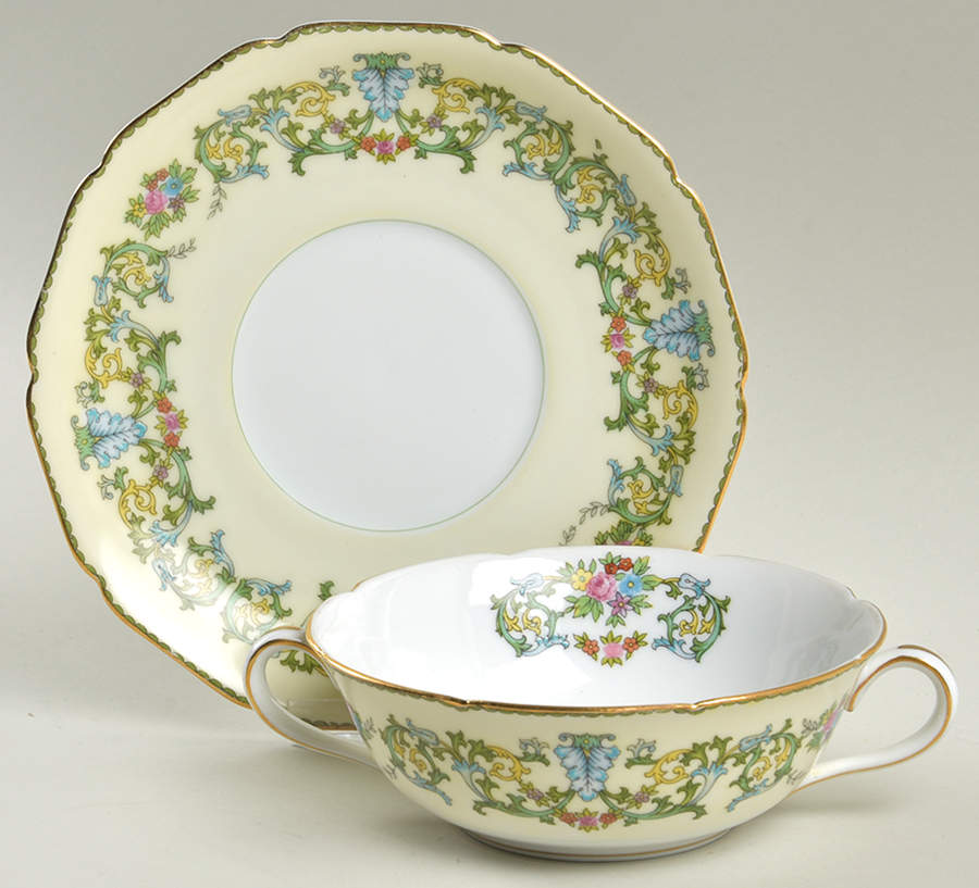 Marcola Flat Cream Soup Bowl & Saucer Set by Noritake-1