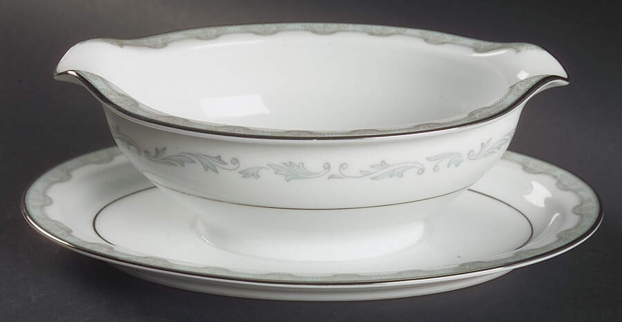 Margaret Gravy Boat with Attached Underplate by Noritake-1