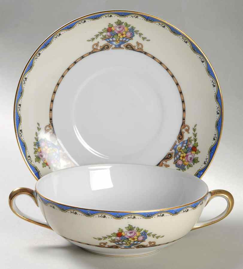 Mariana Flat Cream Soup Bowl & Saucer Set by Noritake-1