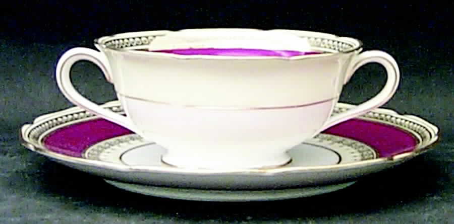 Marie Footed Cream Soup Bowl & Saucer Set by Noritake-1