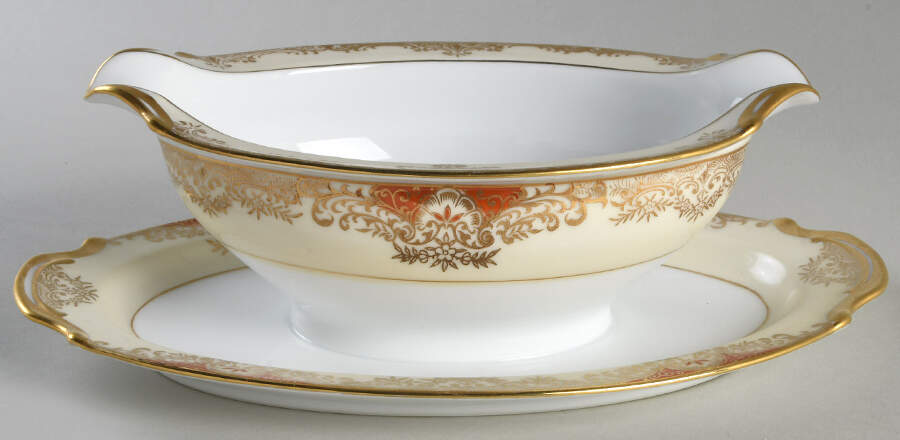 Marietta Gravy Boat with Attached Underplate by Noritake-1