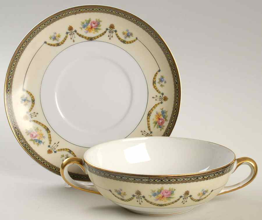 Marigold Flat Cream Soup Bowl & Saucer Set by Noritake-1