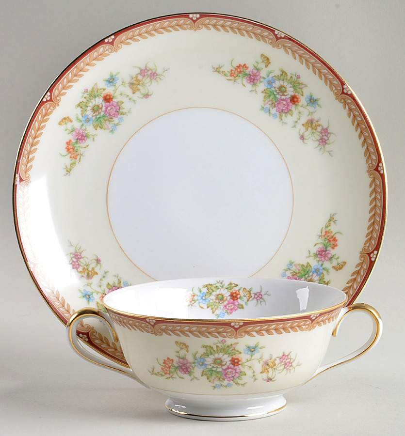 Mariposa Flat Cream Soup Bowl & Saucer Set by Noritake-1
