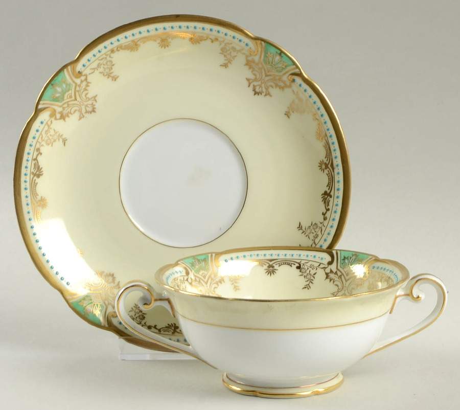 Maritza Footed Cream Soup Bowl & Saucer Set by Noritake-1