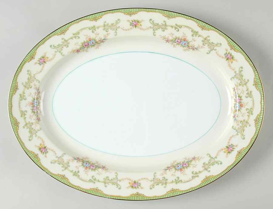 Marlene Green 13" Oval Serving Platter by Noritake-1