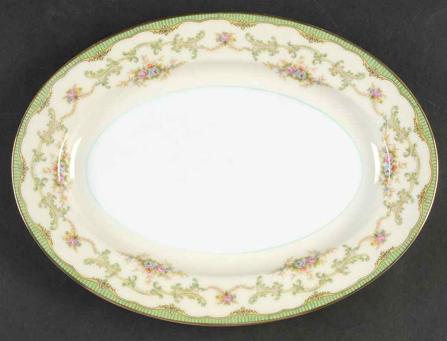 Marlene Green 10" Oval Serving Platter by Noritake-1