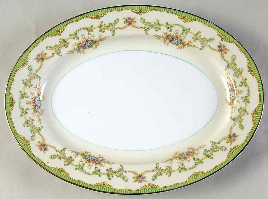 Marlene Green 11" Oval Serving Platter by Noritake-1