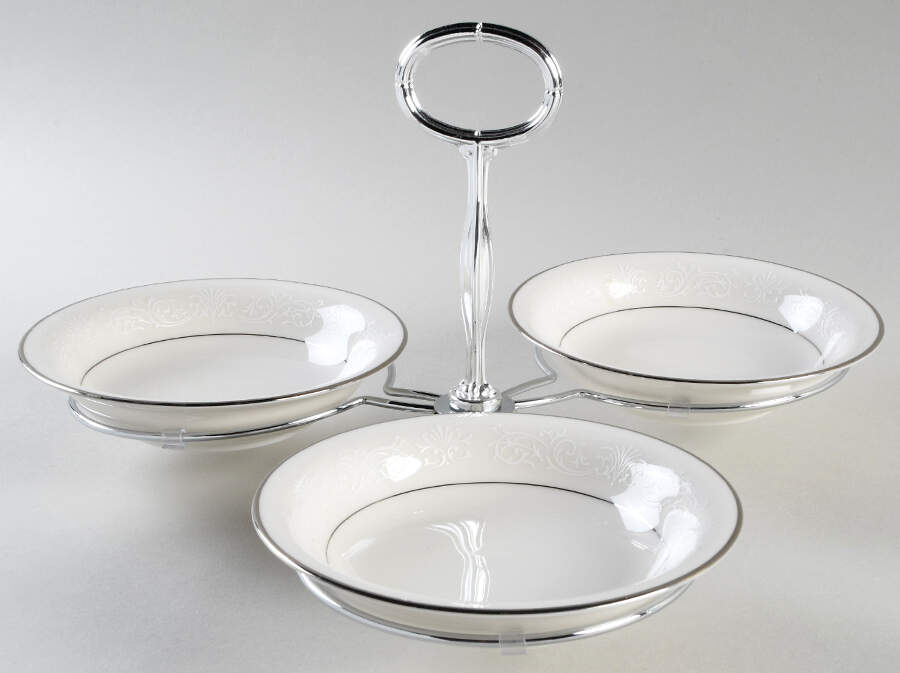 Marseille 7" x 12" 3-Part Relish & Metal Stand (FR) HC by Noritake-1