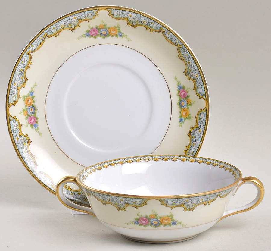 Martelle Flat Cream Soup Bowl & Saucer Set by Noritake-1
