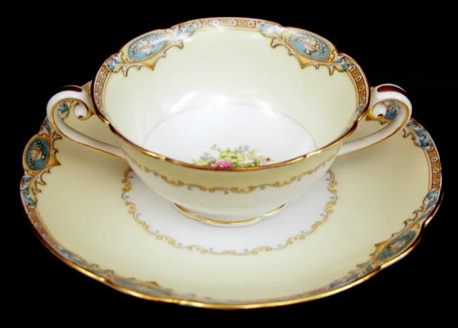 Marvelle Footed Cream Soup Bowl & Saucer Set by Noritake-1
