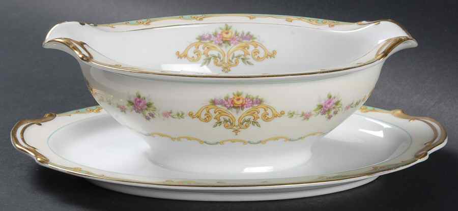 Maurice Gravy Boat with Attached Underplate by Noritake-1