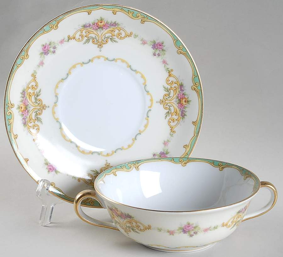 Maurice Footed Cream Soup Bowl & Saucer Set by Noritake-1